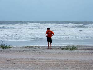 My brother on the beach